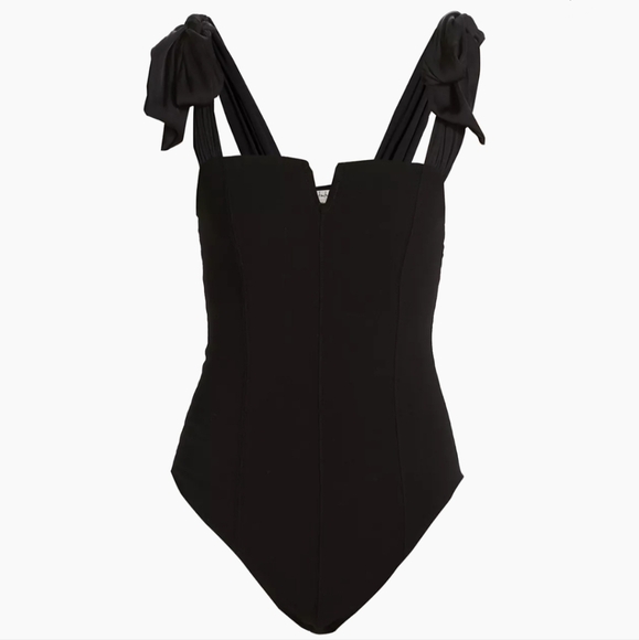 New FREE PEOPLE Black Tie Strap Bodysuit Size S - Picture 15 of 16